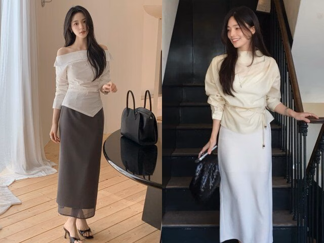 Sự kết hợp giữa chất liệu voan bay bổng và dáng váy suông tạo nên tổng thể nhẹ nhàng, phù hợp cho cả môi trường công sở lẫn những buổi hẹn hò.