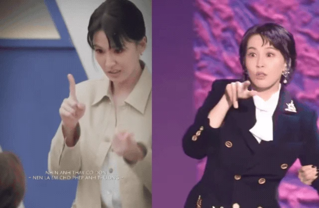 Nữ ca sĩ trở thành "nữ hoàng meme" của chương trình. Ảnh: Weibo.